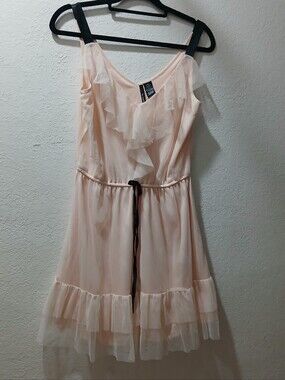 Fire los angeles size M Pink Ruffle Dress with Bow Tie